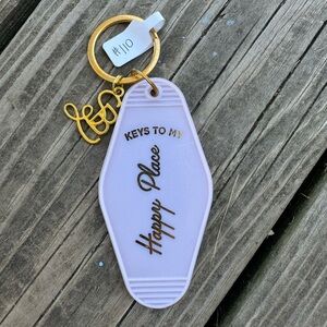 Purple Happy Place Hotel Keychain